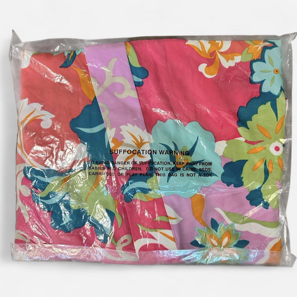 Natori Marbella Floral Patchwork Wrap Robe Kimono Sleeves Bathrobe in Blue - Picture 6 of 7